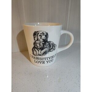 Williams Sonoma I Pawsitively Love You Golden Retriever and Puppy Mug